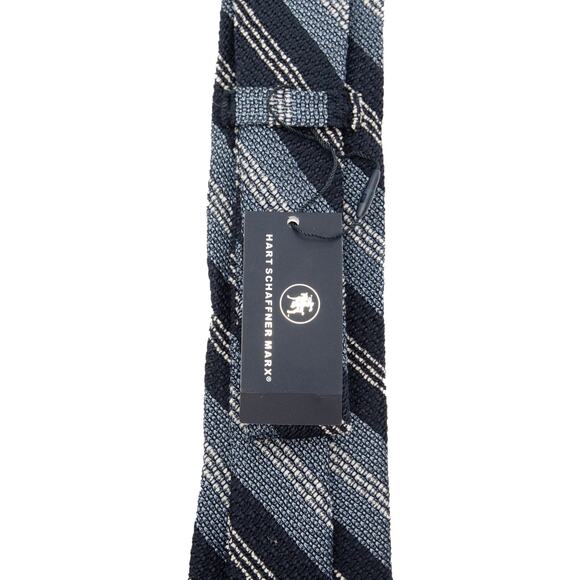 Hart Schaffner Marx Blue Striped Silk Blend Neck Tie Necktie Made In Italy - Picture 3 of 6